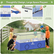 Load image into Gallery viewer, Pawaboo Small Animal Playpen  Foldable Pet Cage Tent Blue  For Puppy Kitten Guin
