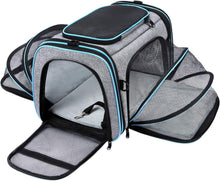 Load image into Gallery viewer, Expandable Cat/Dog Carrier Bag Portable Soft Sided with Fleece Bed Pet Carrier
