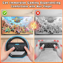 Load image into Gallery viewer, Deruitu 2 Packs Steering Wheels Compatible with Nintendo Switch 2 Controller, Switch 2 Racing Wheels Controller Accessories for Mario Kart World
