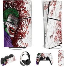 Load image into Gallery viewer, PlayVital Full Set Skin Sticker for ps5 Slim Console Digital Edition (The New Smaller Design), Vinyl Skin Decal Cover for ps5 Controller &amp; Headset &amp; Charging Station &amp; Media Remote - Clown Hahaha

