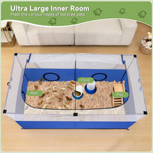 Load image into Gallery viewer, Pawaboo Small Animal Playpen  Foldable Pet Cage Tent Blue  For Puppy Kitten Guin
