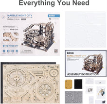 Load image into Gallery viewer, ROKR Marble Run Night City 3D Wooden Puzzle Model Kits for Adults to Build
