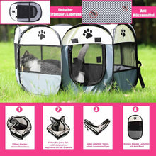 Load image into Gallery viewer, Portable Foldable Dog Play Pen,Breathable Mesh Dog Cage,Animal Pop Up Play Pen for Indoor Outdoor,Puppy Crate for Puppy,Kitten,Rabbit,Hamster,Hedgehog,Chicken(Rose Red,S)
