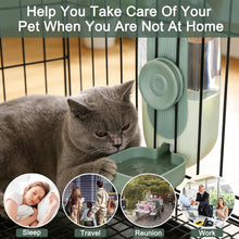Load image into Gallery viewer, 1L Rabbit Food Dispenser - Small Animals Pet Feeder and Waterer Set - Hanging Automatic Food and Water Bowl for Cage - Feeding Station for Small Dog, Cat, Kitten, Bunny, Guinea Pig, Ferret
