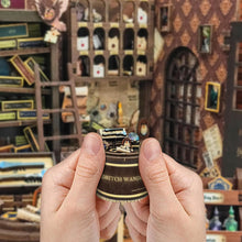 Load image into Gallery viewer, Book Nook Kit, 3D Wooden Puzzle Bookshelf Decor (Magic Wand Shop) DIY Miniature House Model Craft Kit Magic Booknook with LED Light, Creative Stress-Relieving Birthday Gift for Adults
