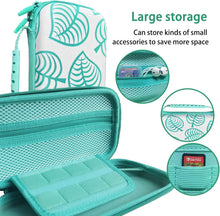 Load image into Gallery viewer, TIKOdirect Carrying Case for Switch lite, Shockproof Portable Travel Bag with Glitter Galaxy case, Screen Protectors and Cute Leaf Thumb Grips Caps, Leaf Green
