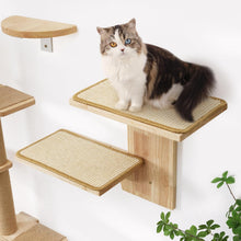 Load image into Gallery viewer, FUKUMARU Cat Wall Shelves, 2 Platform Cats Wall Furniture  Tree Shape Wall-Mount

