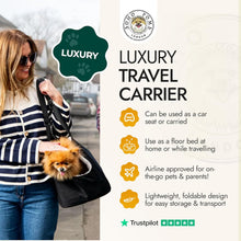 Load image into Gallery viewer, Soho Poms Brown &amp; Cream Pet Carrier (Large) | Luxury Dog Handbag For Small Dogs
