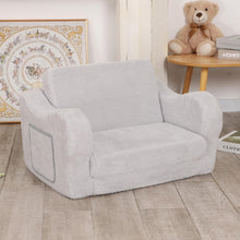 Load image into Gallery viewer, BestRoyal Grey Seating Toddler Couch, 2-in-1 Convertible Toddler Chair to sofa
