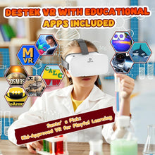 Load image into Gallery viewer, DESTEK V5 VR Headset for Phone &amp; Kids, Fits 5.5 to 7.0 Inch Phones Includes Remote Controller &amp; 128 Premium VR apps,Touch Button for YouTube VR,Anti-blue HD lenses,Fits iPhone/Samsung,White.
