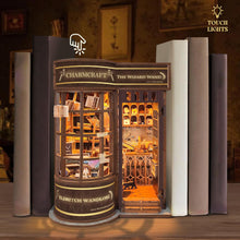 Load image into Gallery viewer, Book Nook Kit, 3D Wooden Puzzle Bookshelf Decor (Magic Wand Shop) DIY Miniature House Model Craft Kit Magic Booknook with LED Light, Creative Stress-Relieving Birthday Gift for Adults
