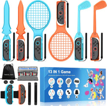 Load image into Gallery viewer, 13-IN-1 Switch 2 Sports Accessories Bundle for Nintendo Switch 2025 Joy Con,Golf, Tennis, Football, Leg Strap, Swordplay &amp; More+ Storage Bag Switch 2 Sports Pack for Family Fun &amp; Fitness Games
