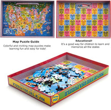 Load image into Gallery viewer, USA Map Puzzle, 200 Piece United States Puzzle - 50 States with Capitals, America Jigsaw Puzzle Geography Puzzles
