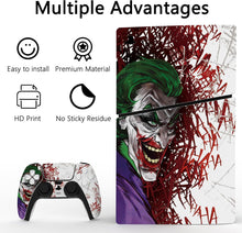 Load image into Gallery viewer, PlayVital Full Set Skin Sticker for ps5 Slim Console Digital Edition (The New Smaller Design), Vinyl Skin Decal Cover for ps5 Controller &amp; Headset &amp; Charging Station &amp; Media Remote - Clown Hahaha

