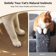 Load image into Gallery viewer, FUKUMARU Cat Scratcher Cardboard Lounge Bed, 2-in-1 Cat Scratch Pad, Oval Cats Scratching Board Indoor, Durable Modern Kitty Scratcher Bowl, Cats Scratch Furniture Protector, Wood Color
