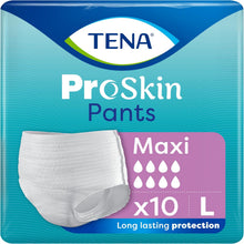 Load image into Gallery viewer, Tena ProSkin Pants Maxi, Incontinence Underwear, Large (10 Count) Incontinence Underwear for Men &amp; Women, Moderate to Heavy Leakage, Fast Absorption, Odour Control &amp; Triple Skin Protection

