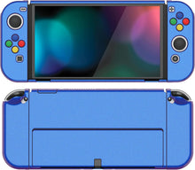 Load image into Gallery viewer, PlayVital AlterGrips Glossy Protective Slim Case for Nintendo Switch OLED, Ergonomic Grip Cover for Joycon, Dockable Hard Shell for Switch OLED w/Thumb Grip Caps &amp; Button Caps - Chameleon Purple Blue
