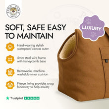 Load image into Gallery viewer, Soho Poms Brown &amp; Cream Pet Carrier (Large) | Luxury Dog Handbag For Small Dogs
