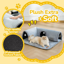 Load image into Gallery viewer, Cat Tunnels Bed Indoor, Detachable Kitty Pet Play Tube, Washable Kitten Cave Mat with Ball Toys
