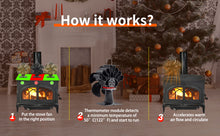 Load image into Gallery viewer, JossaColar Log Burner Fan Silent Operation | 6-Blade Stove Fans Log Burners | Wood Burner Fans Heat Powered | Fan for Wood Burning Stove | Fireplace Accessories Tools
