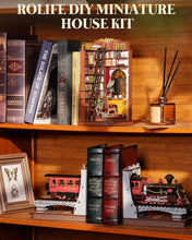 Load image into Gallery viewer, Rolife Book Nook Kits for Adults，Silent Corner Study for Beginners Dollhouse for Bookshelf Decor, 3D Puzzles Christmas Birthday Gift for Teens and Lovers
