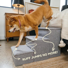 Load image into Gallery viewer, PET AWESOME Dog Stairs with Storage and Adjustable Steps for a Puppy, S.M BEIGE
