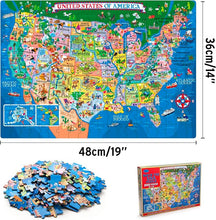 Load image into Gallery viewer, USA Map Puzzle, 200 Piece United States Puzzle - 50 States with Capitals, America Jigsaw Puzzle Geography Puzzles
