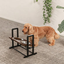 Load image into Gallery viewer, PawHut Raised Dog Bowls with Stand 4 Heights Adjustable Large Breeds Brown
