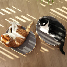 Load image into Gallery viewer, FUKUMARU Cat Scratcher Cardboard Lounge Bed, 2-in-1 Cat Scratch Pad, Oval Cats Scratching Board Indoor, Durable Modern Kitty Scratcher Bowl, Cats Scratch Furniture Protector, Wood Color
