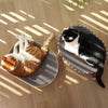 FUKUMARU Cat Scratcher Cardboard Lounge Bed, 2-in-1 Cat Scratch Pad, Oval Cats Scratching Board Indoor, Durable Modern Kitty Scratcher Bowl, Cats Scratch Furniture Protector, Wood Color