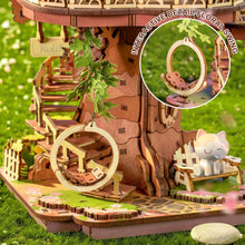Load image into Gallery viewer, Rolife 3D Puzzle Sakura Tree House, Wooden Puzzles for Adults 535-Piece Snap-Fit Craft Model Building Kit with Shimmering Cherry Blossoms Decorative Display for Crafters Home Decor
