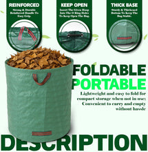 Load image into Gallery viewer, Garden Waste Bags Heavy Duty Reusable Sacks with Handles Set of 2 with gloves 300L
