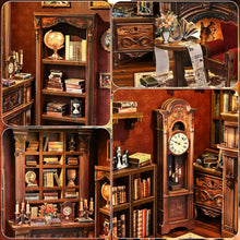 Load image into Gallery viewer, Book Nook Kit - DIY Miniature House kit for Adults and Beginners 3D Wooden Puzzle Craft Kit With LED and Dust Cover for Bookshelf Decor and Creative Gifts (Classic European Style Study)
