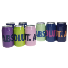 Load image into Gallery viewer, Absolut drinking tin can cocktail tins ltd edition set of 8 mancave collectables
