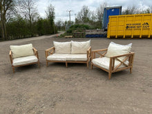 Load image into Gallery viewer, Amalfi Teak Sofa Set two sofa seater and 2 chairs and table(  seconds )
