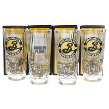 Load image into Gallery viewer, Brooklyn Pilsner New Pint Glasses set of 4 Collectable Pub Bar Mancave
