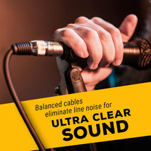 Load image into Gallery viewer, GLS Audio 50ft Mic Cable Patch Cords - XLR Male to XLR Female Black Microphone Cables - 50' Balanced Mike Snake Cord - 2 PACK
