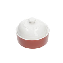 Load image into Gallery viewer, Camembert Cheese Pot and Lid baked cheese oven proof stoneware parties
