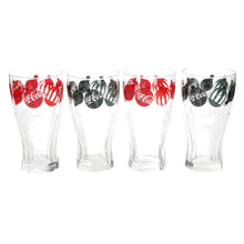 Load image into Gallery viewer, Coca Cola glasses festive design collectables set of 4 mancave
