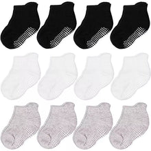 Load image into Gallery viewer, Cozyway Non-Slip Ankle Style Socks with Grippers, 12 Pack for Babies 6-12months

