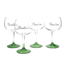 Load image into Gallery viewer, 4 x  Gordon&#39;s Large Balloon Green Stem Gin Glass Bowl Goblet In Box New
