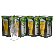 Load image into Gallery viewer, Grolsch pint glasses embossed with crown set of 4 collectables mancave bar party
