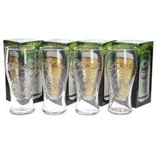 Load image into Gallery viewer, Grolsch pint glasses embossed with crown set of 4 collectables mancave bar party
