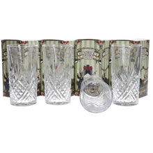 Load image into Gallery viewer, Hendricks gin glasses crystal cut design collectables set of 4 mancave collectables

