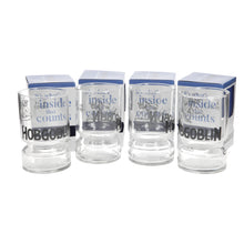Load image into Gallery viewer, 4 X Hobgoblin Stubby Pint Glasses Gift Boxed Brand New Style Halloween glass
