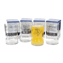 Load image into Gallery viewer, 4 X Hobgoblin Stubby Pint Glasses Gift Boxed Brand New Style Halloween glass
