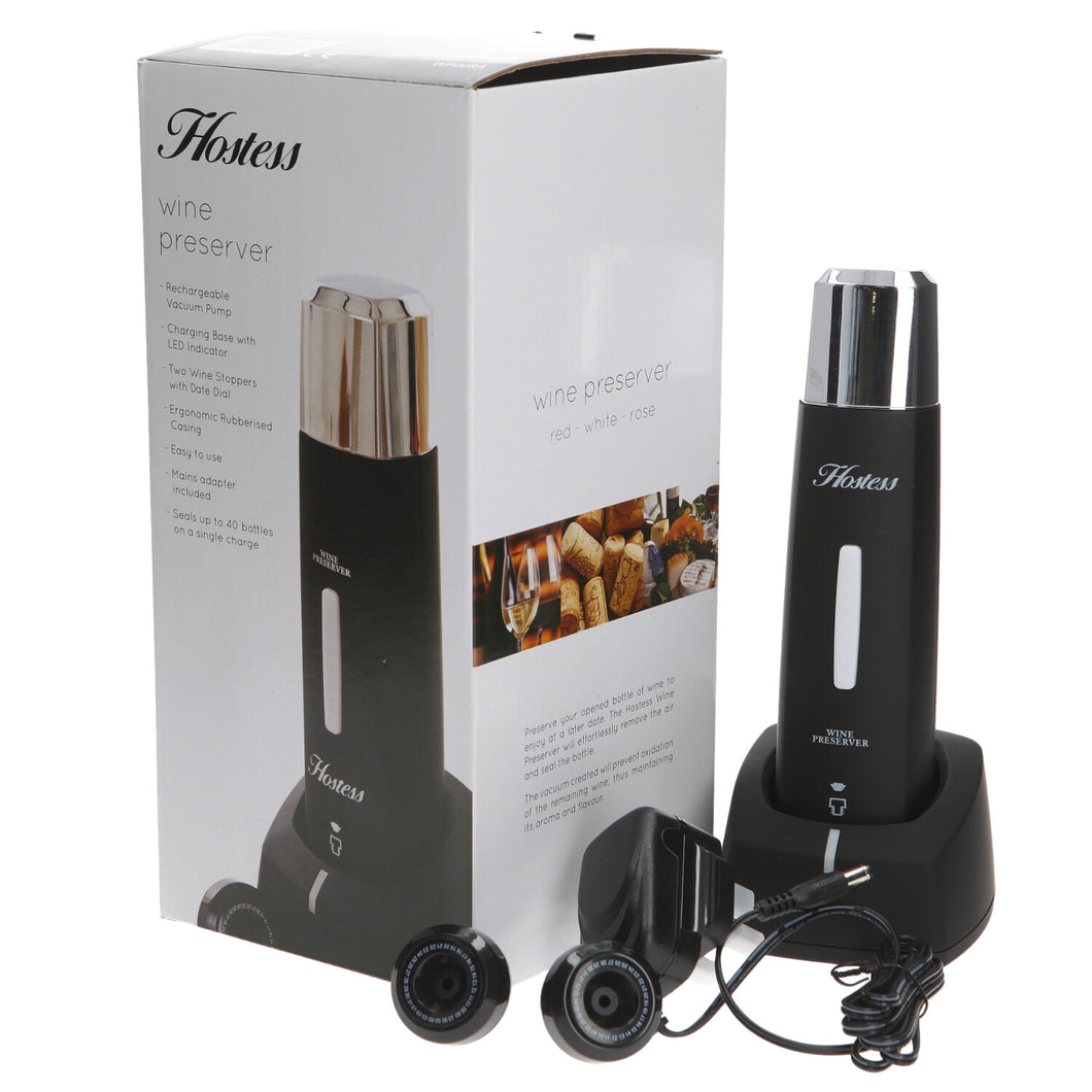 Rechargeable Wine Preserver Vacuum Wine Port Bottle Air Remover By Hostess Wine