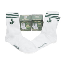 Load image into Gallery viewer, Jameson Irish Whiskey Tube Socks Green &amp; White One Size Brand New 2025 set of 4
