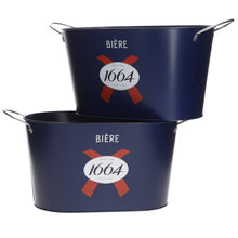 Load image into Gallery viewer, SET OF 2 Kronenbourg 1664 Beer Metal Ice Bucket New 2024 Design Man Cave Bar
