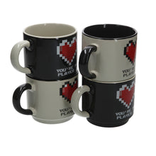 Load image into Gallery viewer, &#39;Love&#39; Stackable Mug Set 2 x 2 sets gaming mugs 280ml
